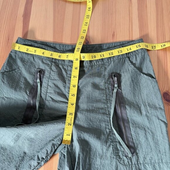 Danada Green Nylon Wide Leg Pants Gorpcore Casual Pockets M - Picture 9 of 12